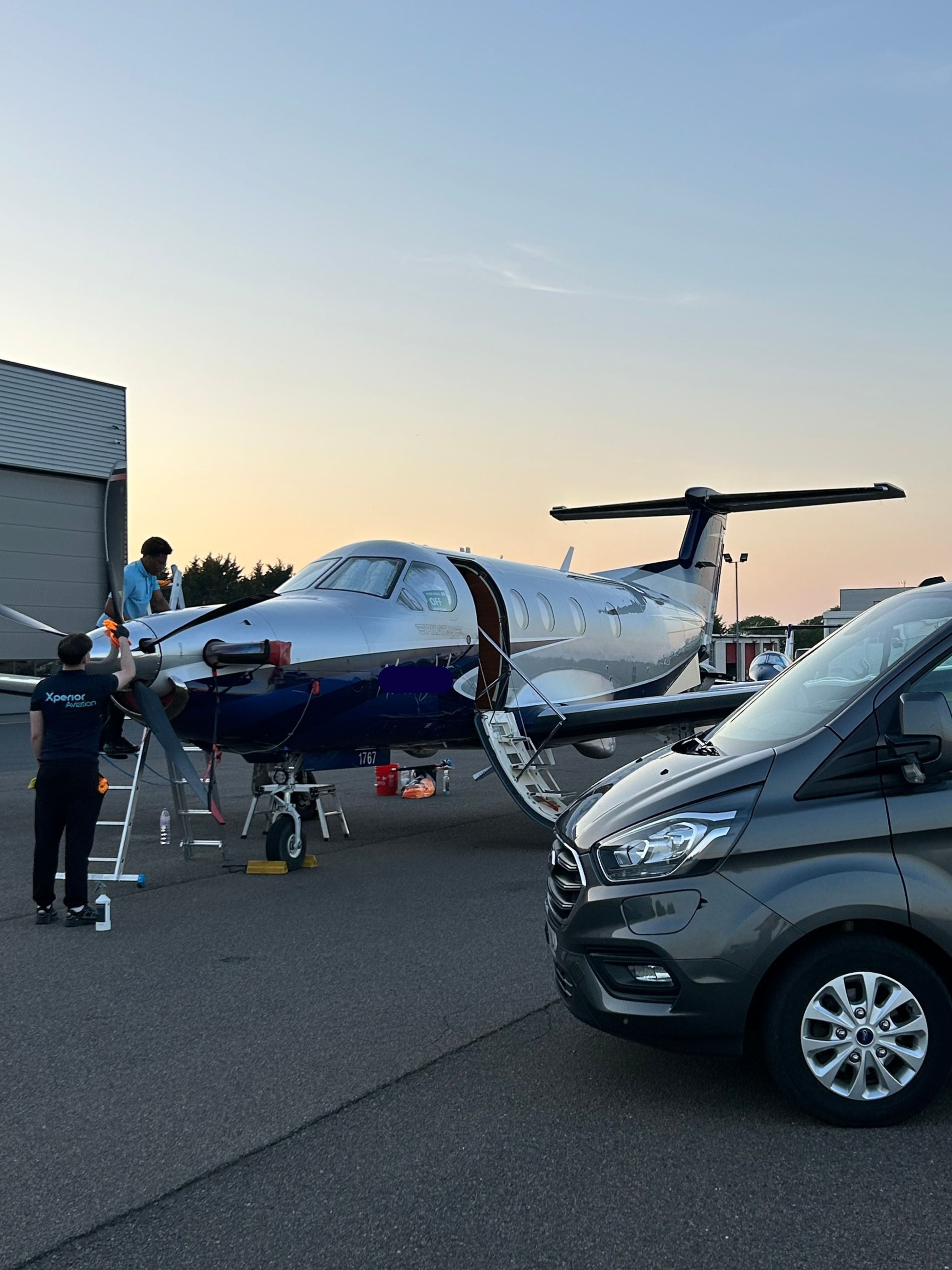 Turboprop aircraft exterior after professional cleaning by Xperior Aviation