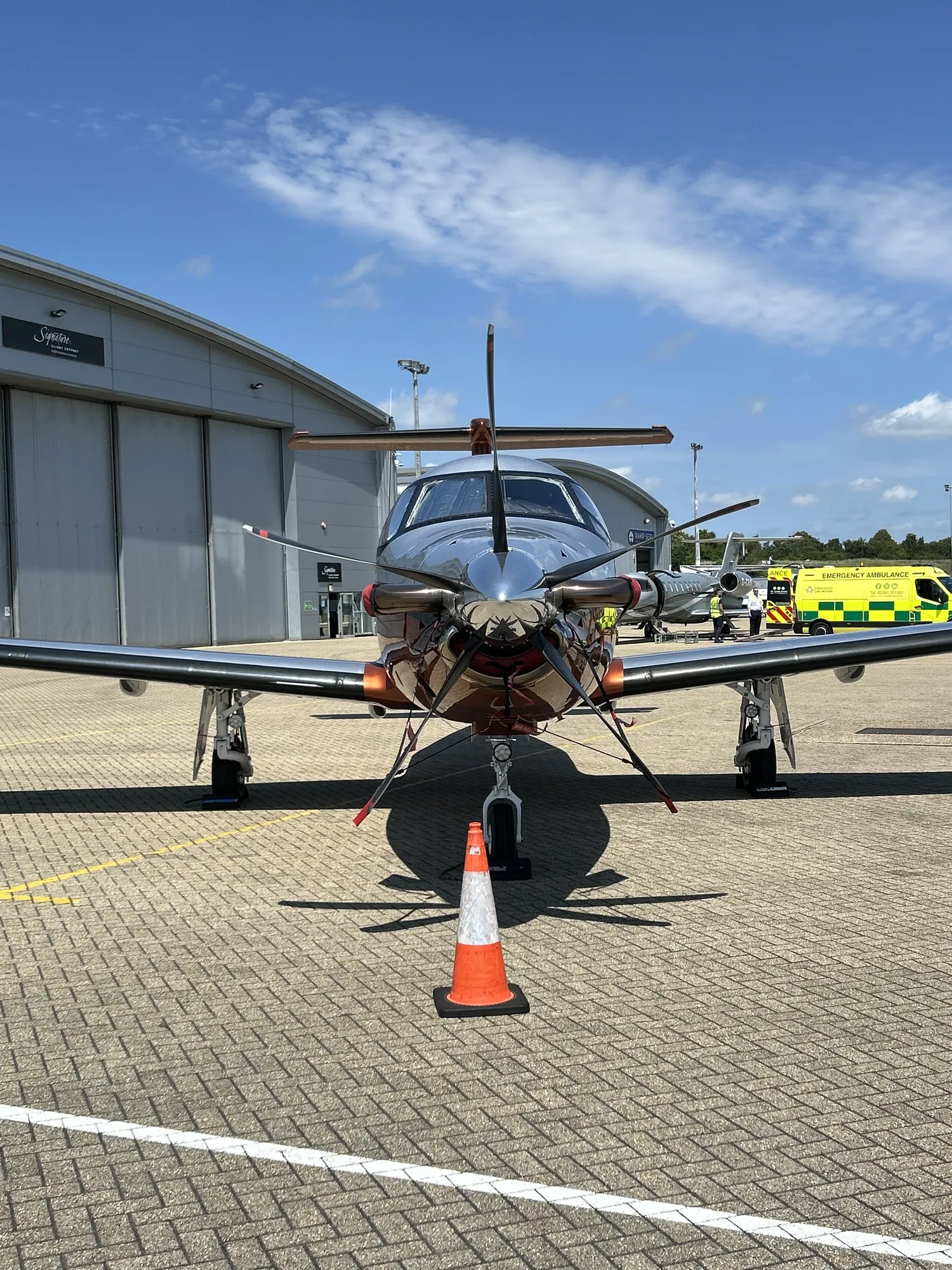 Private jet on the apron, representing charter brokers and empty leg flights