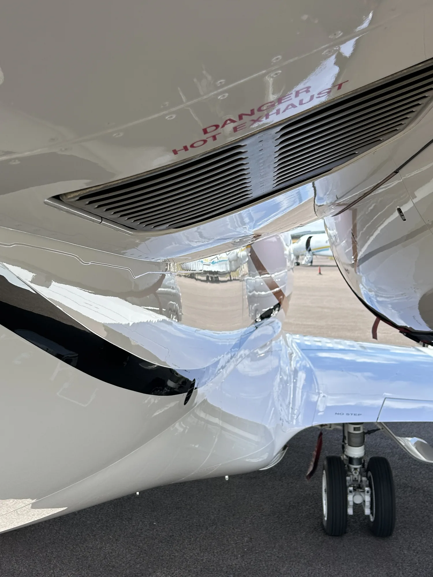Private jet engine nacelle after exterior detailing